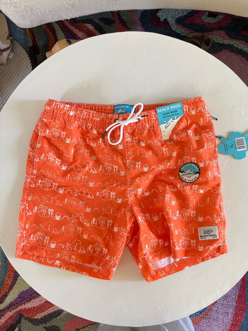 Beach Bros Orange Men's Swim Trunks